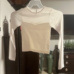 White Sheer Long Sleeve Top